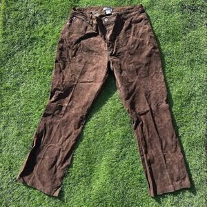 Jessica‎ Taylor Leather Pants Womens Size 12 Brown Western Boho Hippie